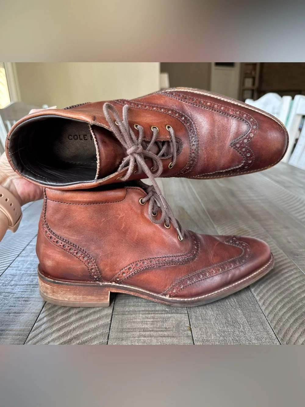 Cole Haan Liam Chukka Wingtip ll Wingtip Leather Ankle Boots Men's Size 8